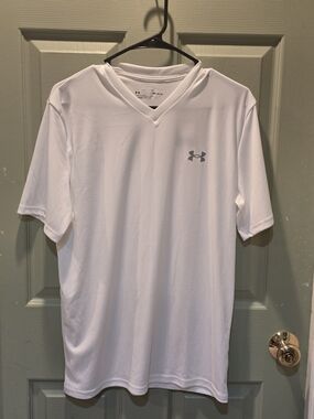 Under Armour White V-Neck Performance Tee